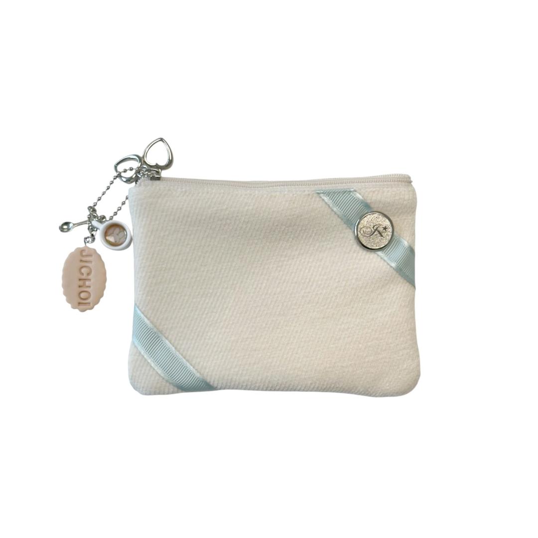 JX VALENTINE DUAL ZIP WALLET POUCH (WHITE CHOCOLATE)