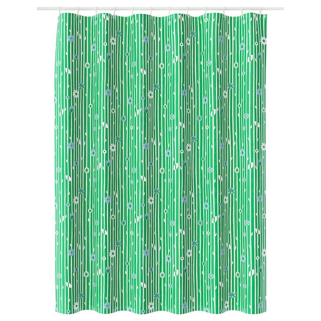 BOLLBUDDLEJA 볼부들레야 샤워커튼 - 그린/플로럴 패턴 180x200 cm