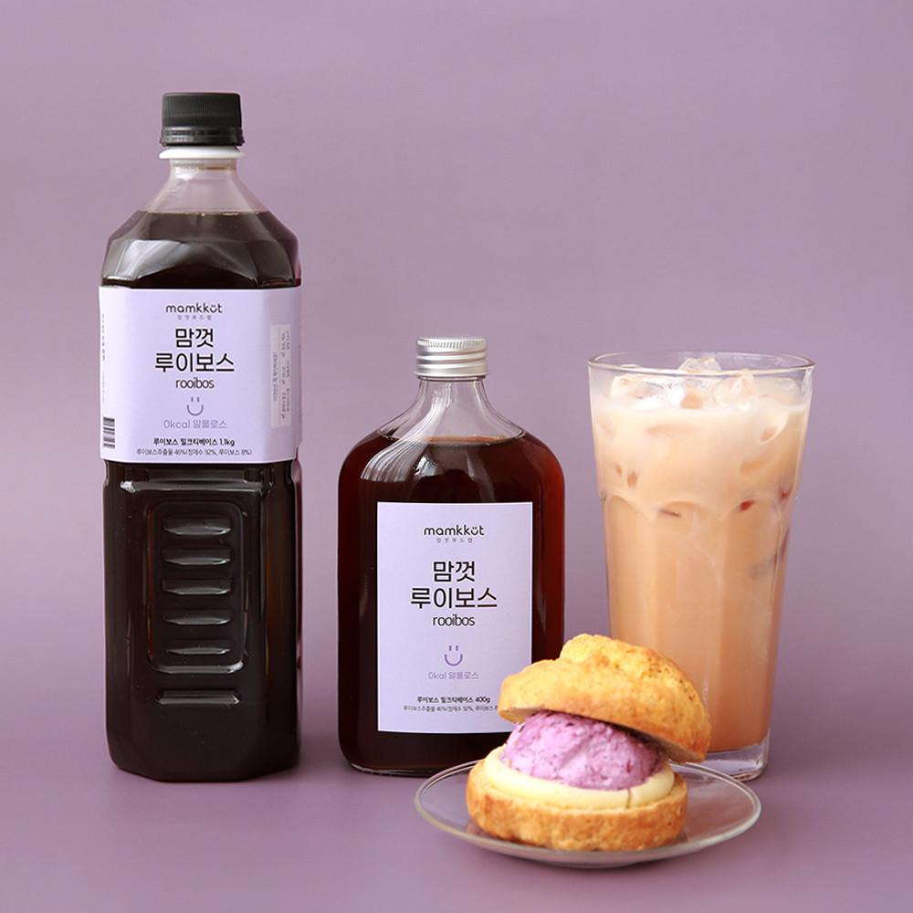 [대용량] 맘껏푸드랩 루이보스 저칼로리 밀크티베이스 1.1kg 카페시럽 무카페인 무설탕