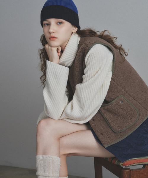 콤피 투포켓 플리스 베스트_Bear Brown