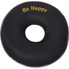 이솔홈 에어메쉬 기능성 원형 도넛방석, 블랙, 45 x 45 cm, 1개