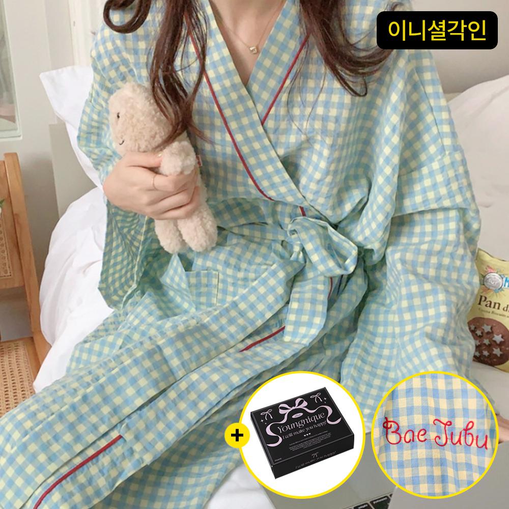 체크 커스텀 샤워가운 2종 택1 사계절 목욕 가운 호텔용 로브 친구 생일 자취 집들이 신혼 선물