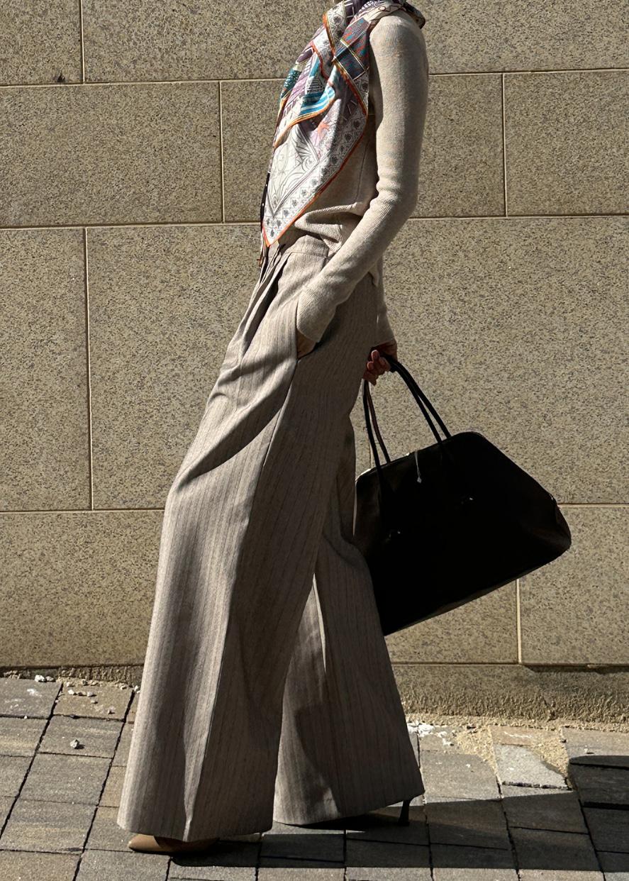 헤링본 스트링 와이드 슬랙스 PT898