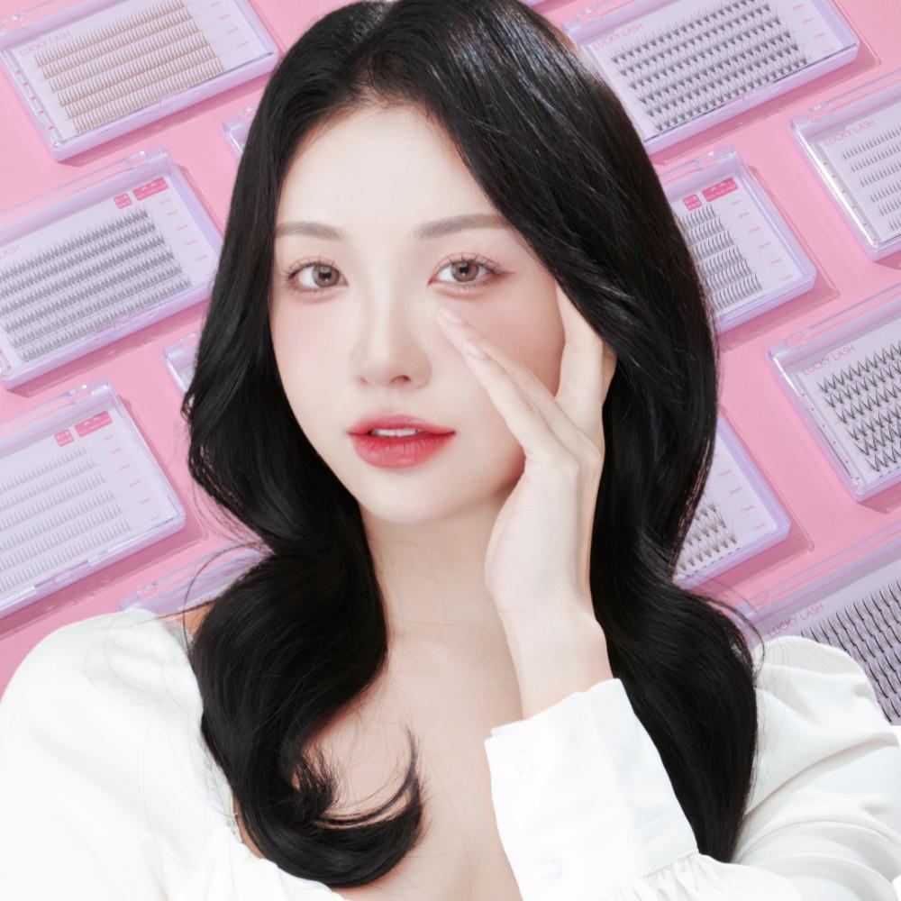 엘스몰 6줄리뉴얼 대용량 가닥속눈썹 V형 아이돌연장부분인조속눈썹