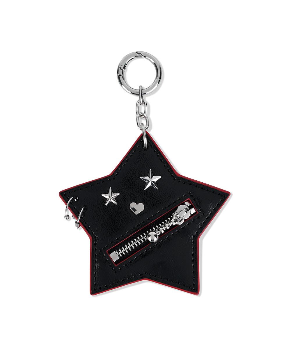 PIERCING STAR KEYRING[BLACK]