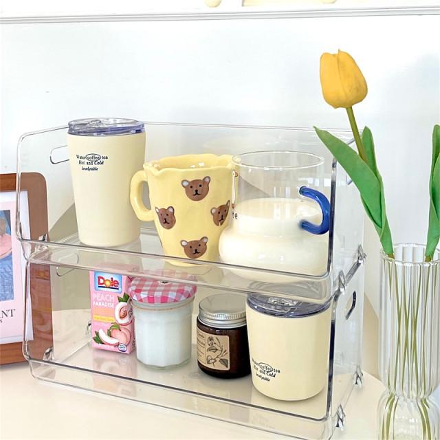 [모모피너츠] 투명 블럭 선반 수납함 컵보관함 테이블정리함 향수보관대