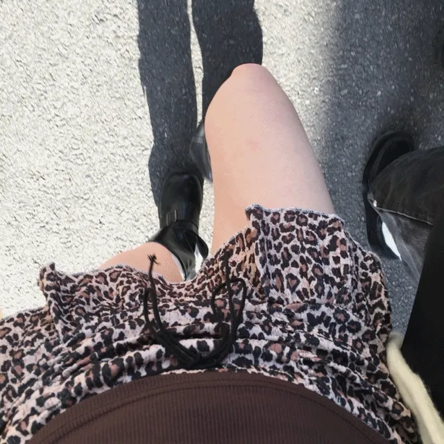 Leopard Shirring skirt