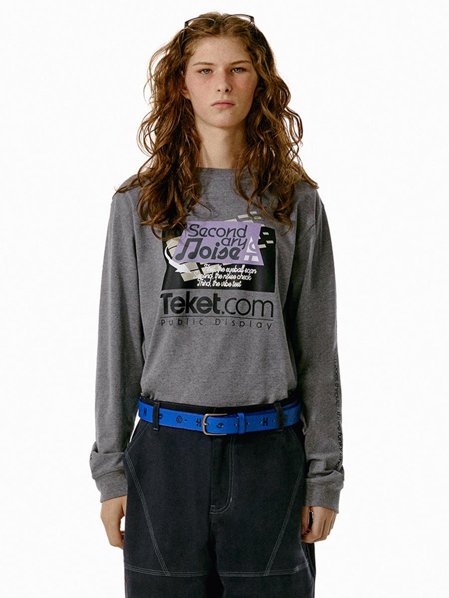 Secondary Noise L/S Tee Melange Gray