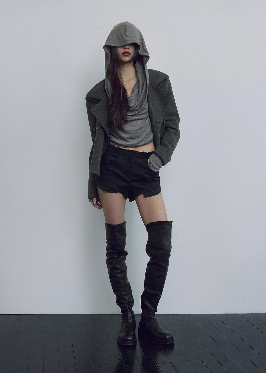 [2ND 9/23~ 발송] BELTED HALF COAT, CHARCOAL
