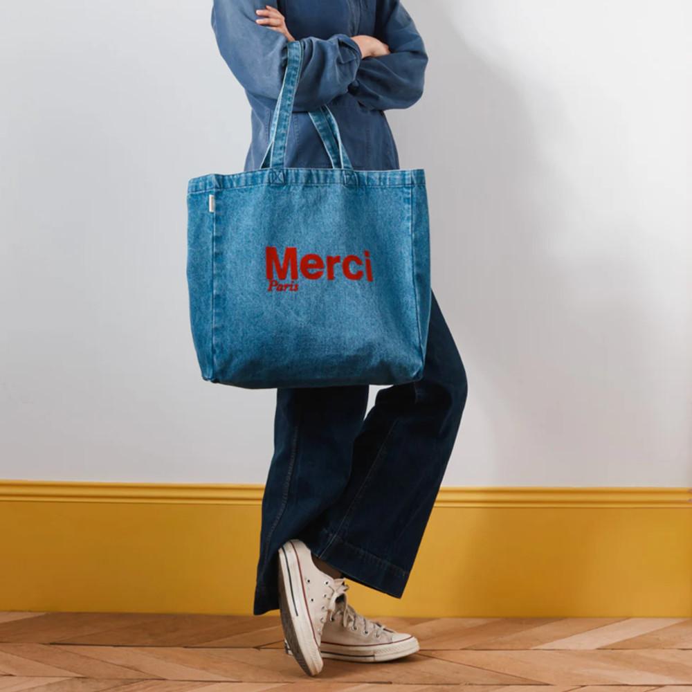 MERCI 메르시 에코백 2024신상 데님 국내배송 파리 정품
