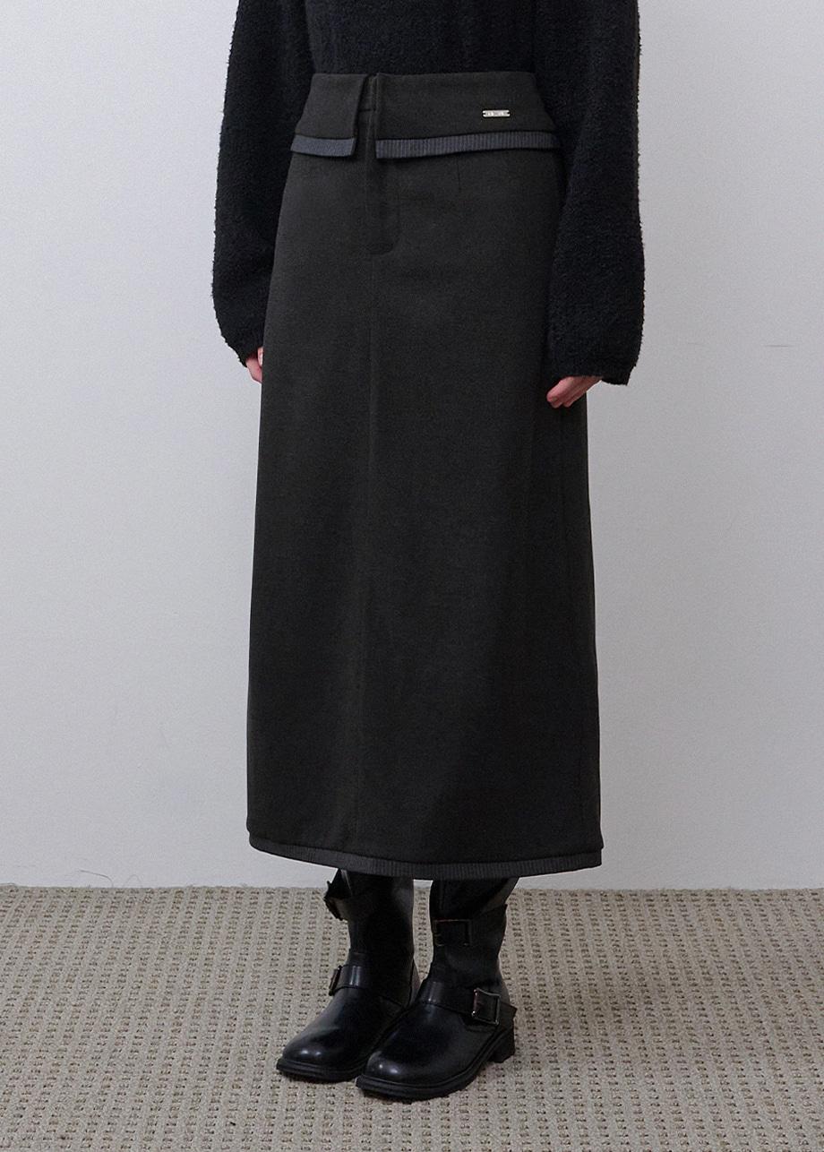 [25-36]  Aileen Fold Long Skirt  에일린 폴드 롱 스커트 (겨울-데일리룩-데이트룩-오피스룩-하객룩-격식룩-레이어드-피치기모-롱스커트-H라인-자체제작)