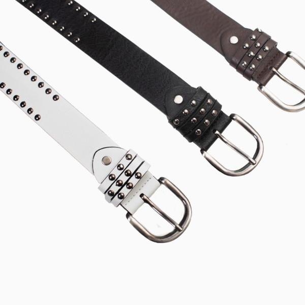 [CLOTHESVOICE] Retro Punk Rivet Metal Single Buckle Belt