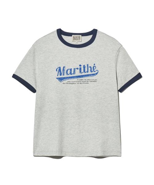 W VINTAGE BASEBALL RINGER TEE light heather gray