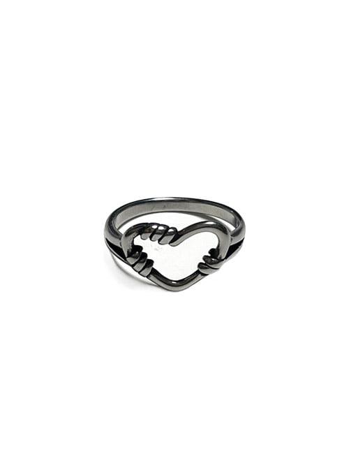 (surgical/12-17호) Empty Heart Twisted Knot Ring