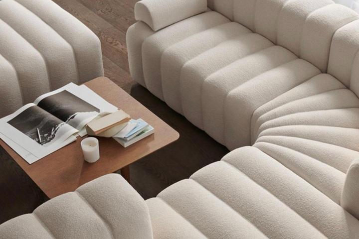 MJBS152 모던 모듈 디자인 조합형 곡선 패브릭 거실 소파 Atype