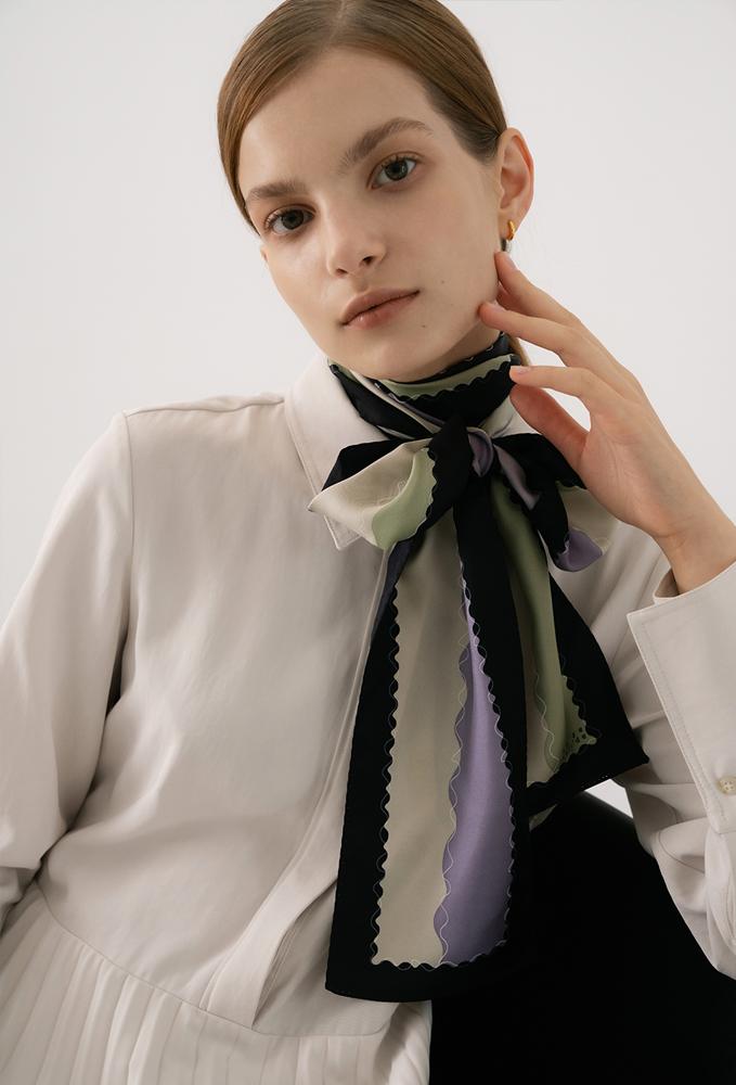 mela silk scarf - black