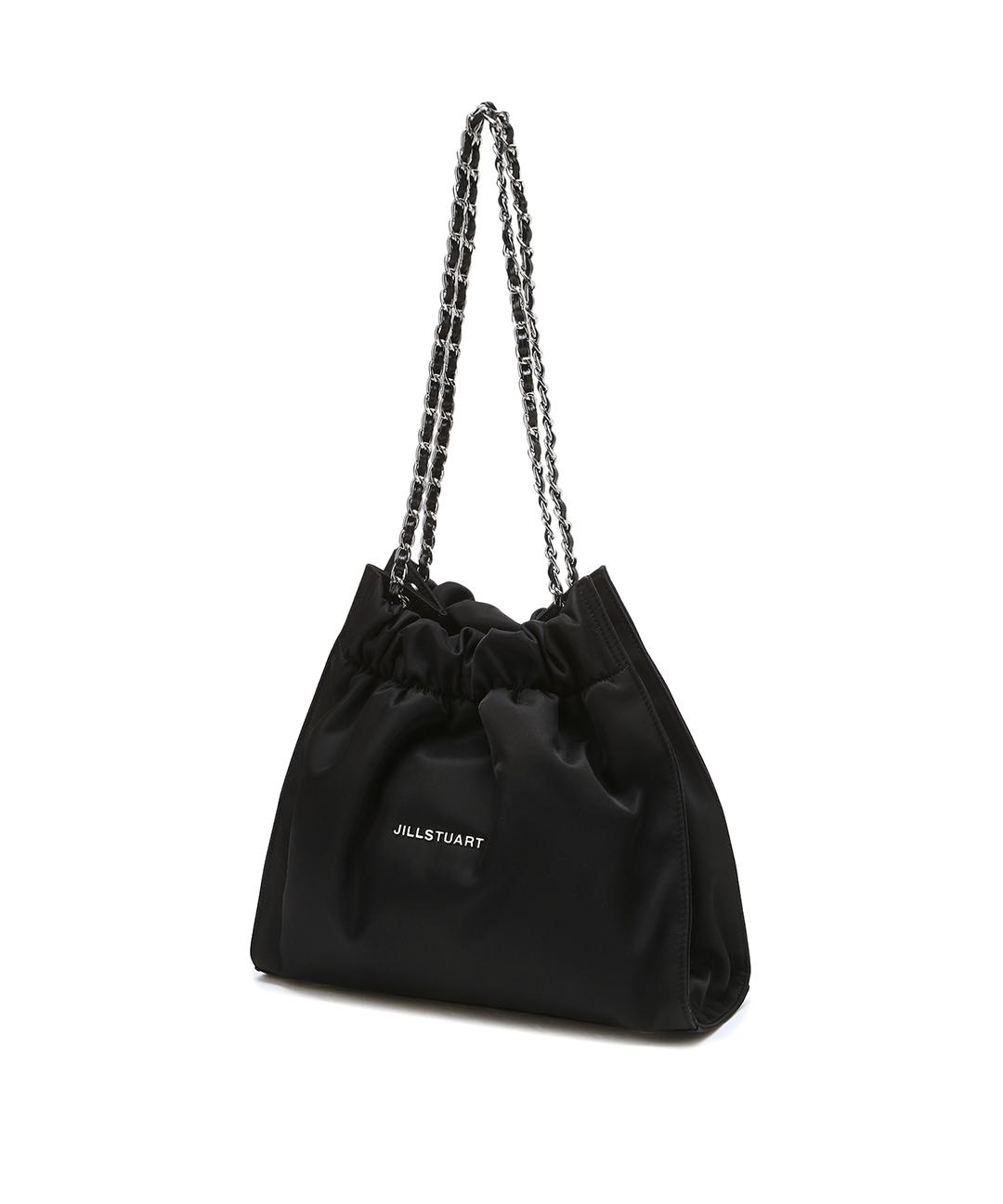 [코코체인] 블랙 실버 장식 리사이클링 나일론 체인숄더백M