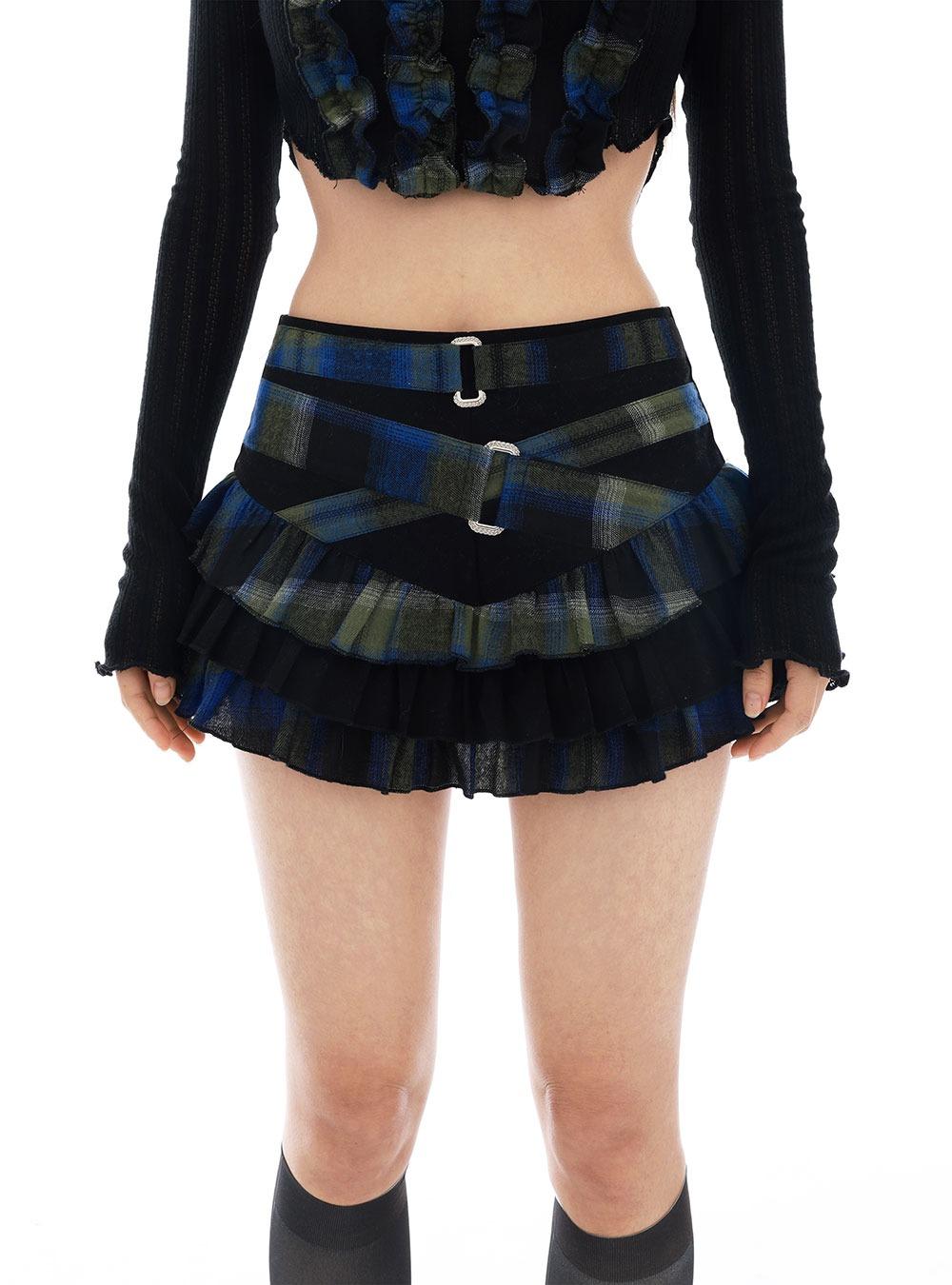 Black blue lace skirt