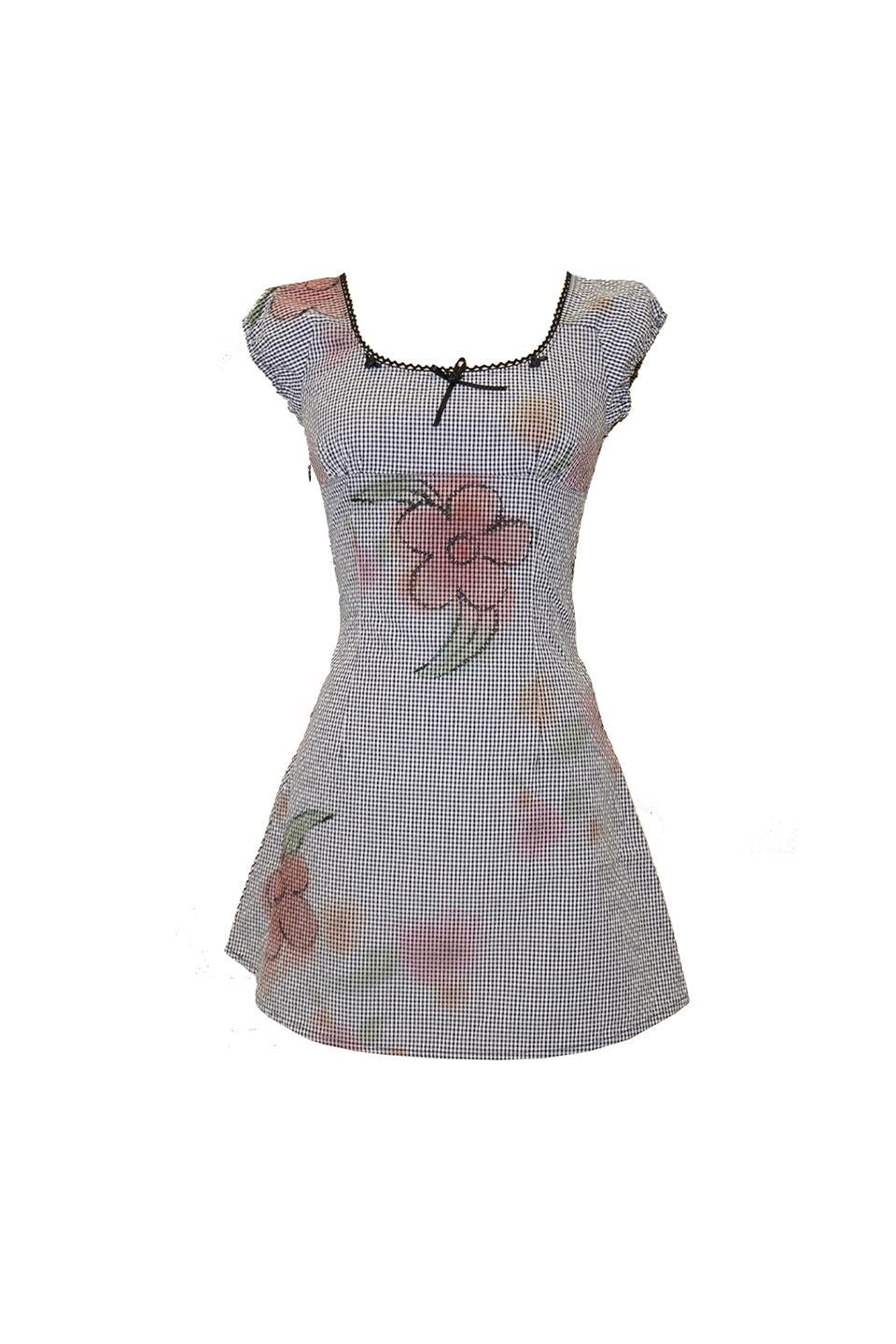 Flower Gingham Dress