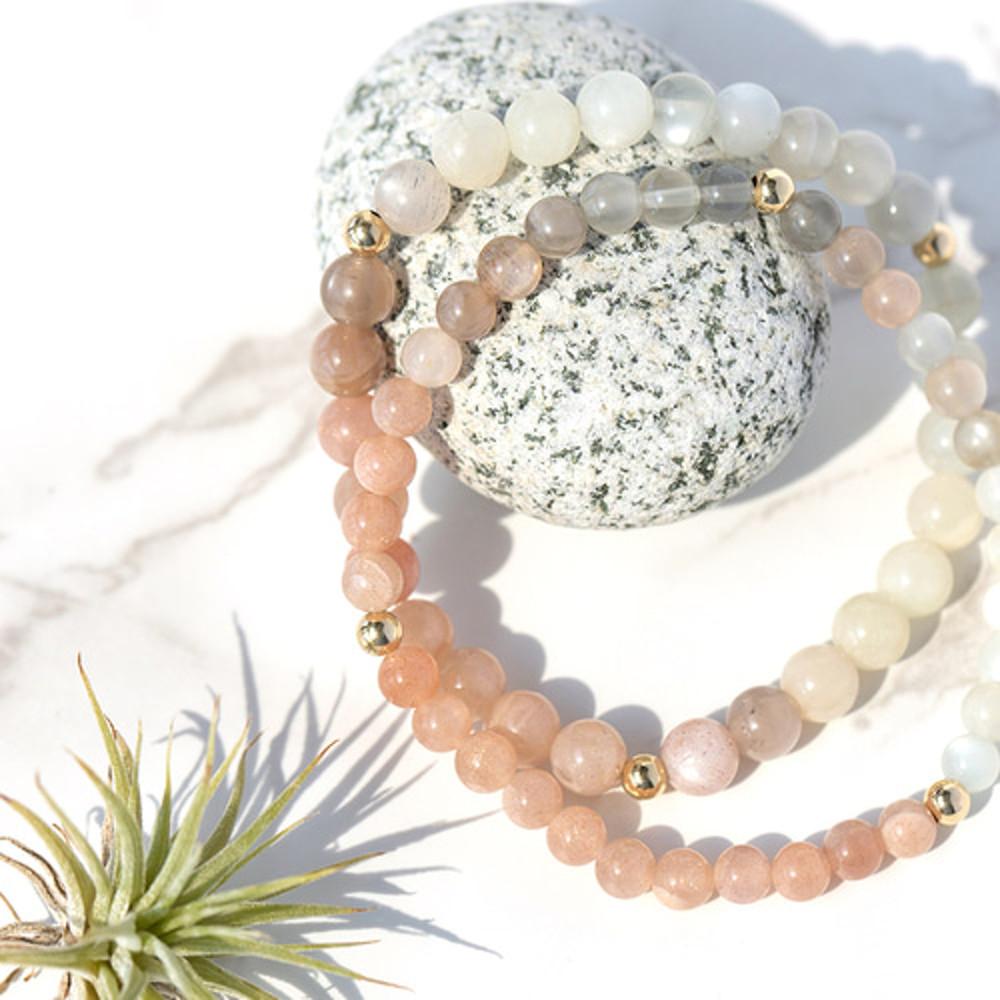 그라데이션 멀티 문스톤팔찌 파워스톤 천연원석 여자팔찌 아이템 선물 비즈팔찌