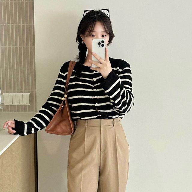 코지 단가라 니트 가디건 [2color] _해이나래