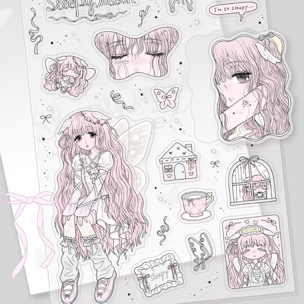 사나다 슬리피 모스 투명 칼선스티커