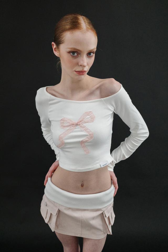 SHOULDER RIBBON TOP (WH)