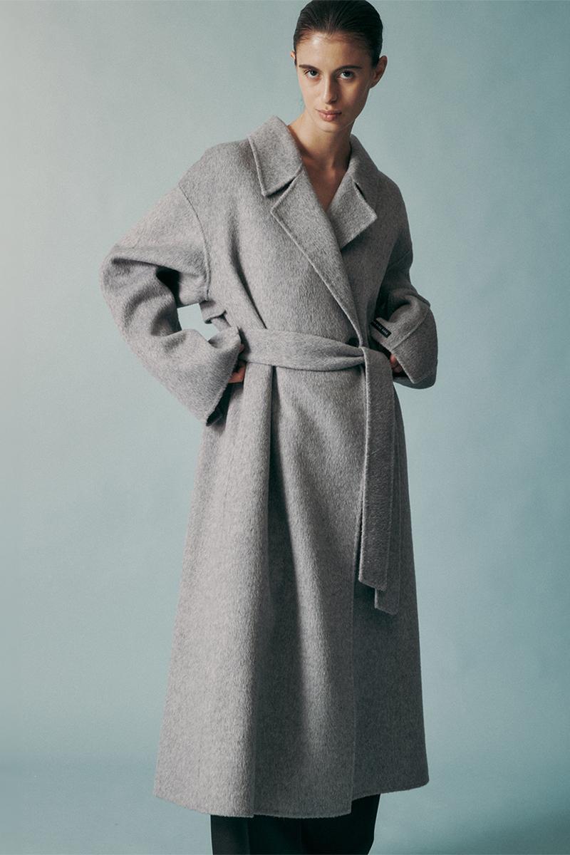 CAMEL SILK BLEND COAT GRAY