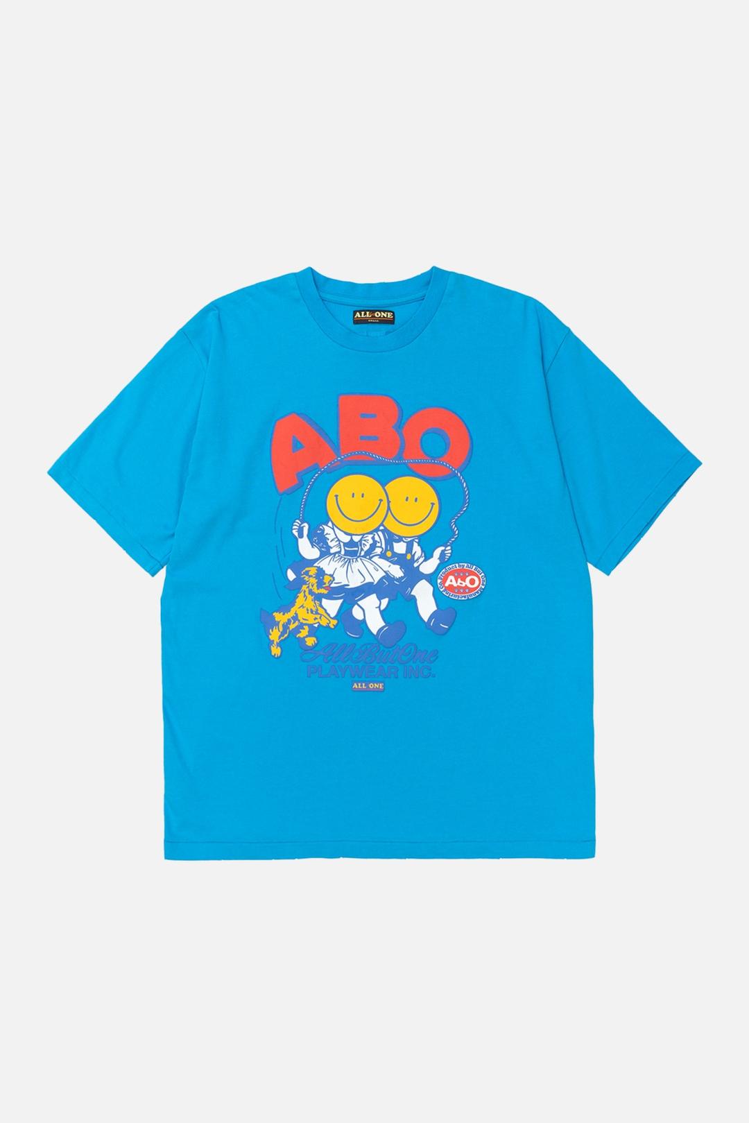 ALL BUT ONE ABO Skipping Tee "Super Blue\" 올벗원 ABO 스키핑 티 \"슈퍼 블루\"