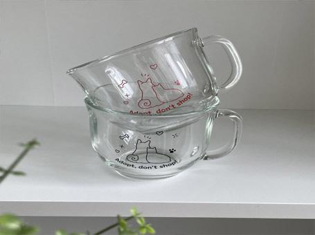 유기견 유기묘 후원 기부 시리얼컵 요거트볼 대용량 유리컵