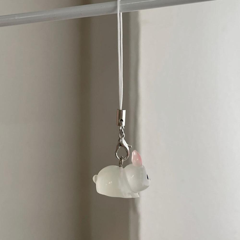 [고독한문방구] 화이트 토끼 핸드폰줄 열쇠고리 키링 🤍