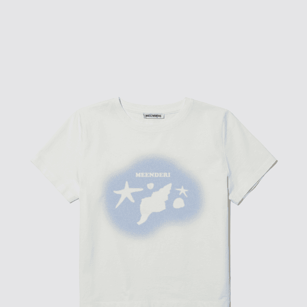SHELLY SUMMER PRINT T-SHIRT - SKY BLUE