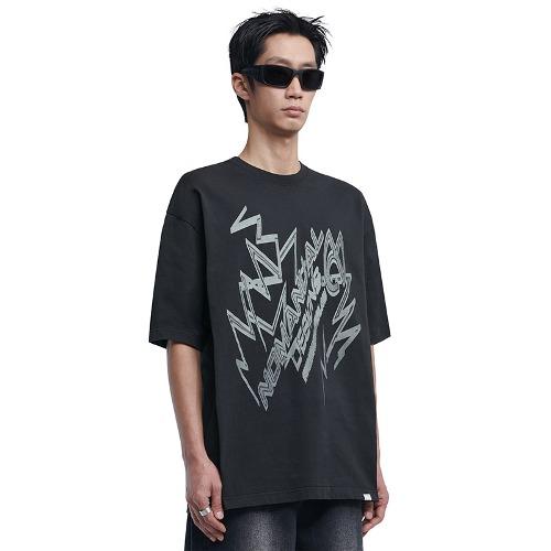THUNDER LOGO T-SHIRT - WASHED BLACK