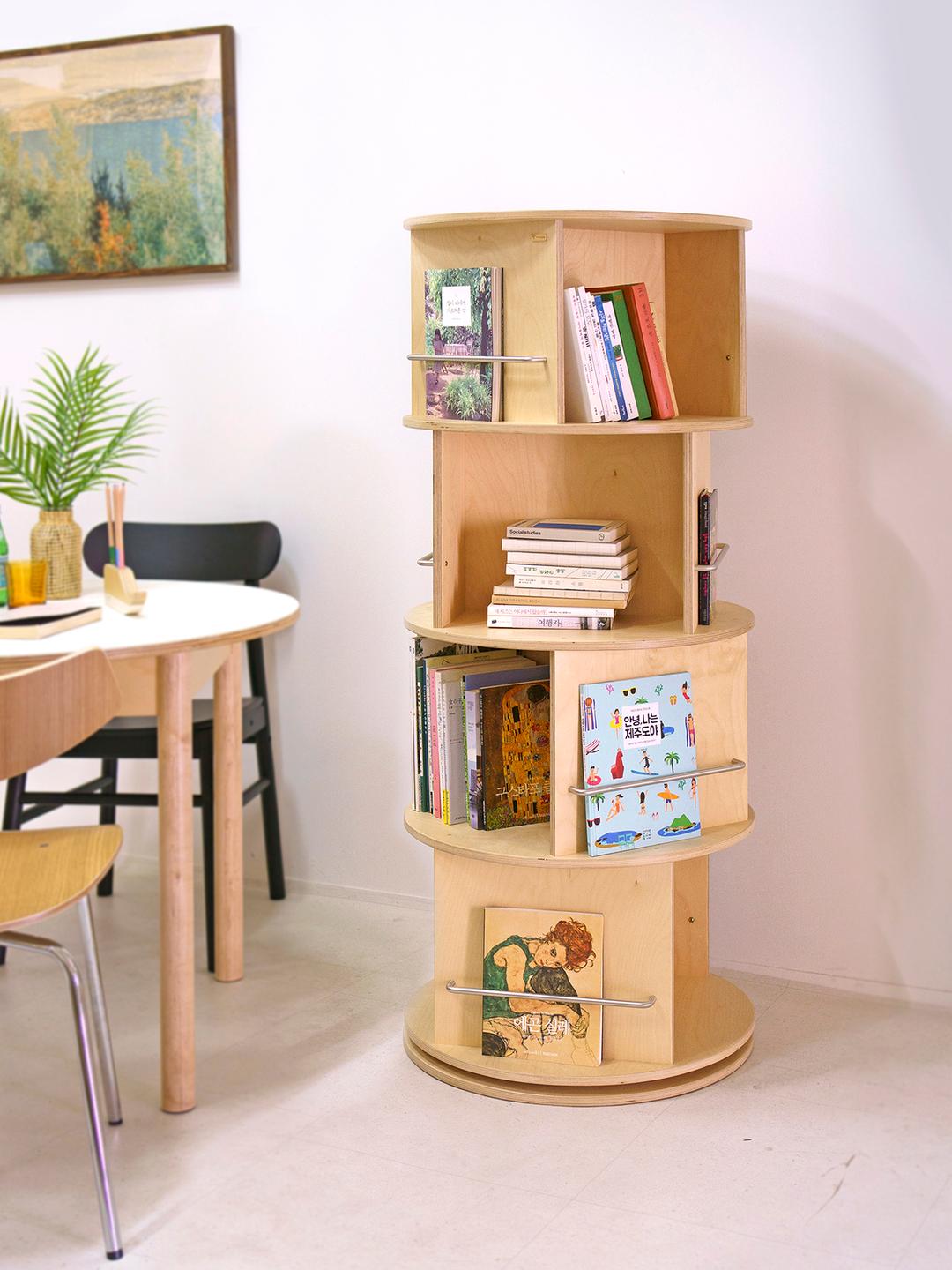 스타일리시 회전책장-우드