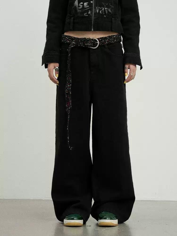 아치하라 겨울 제트 진 와이드 팬츠