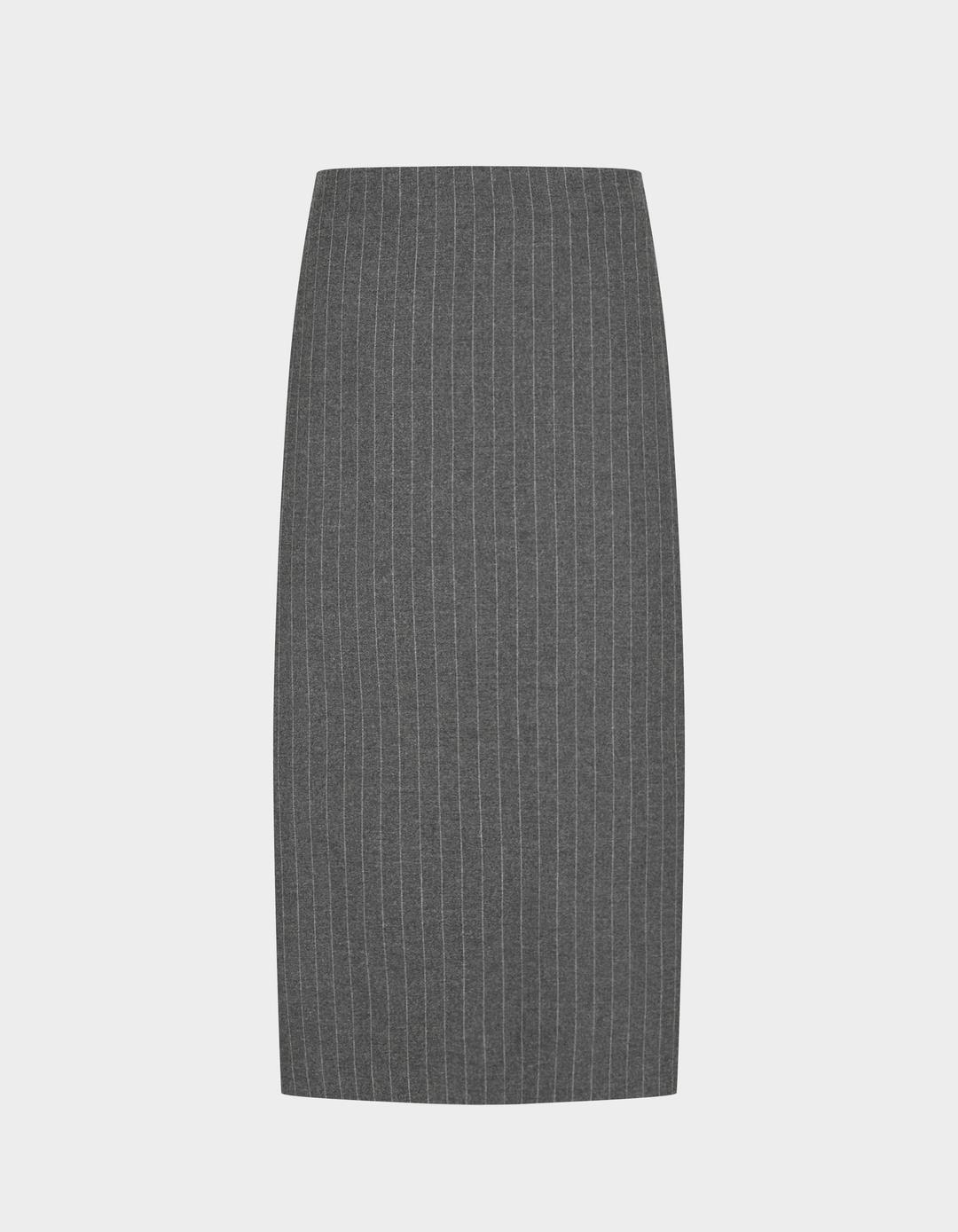[Re-Order 12/8(월) 순차배송] Loren Striped Maxi Skirt (Grey)