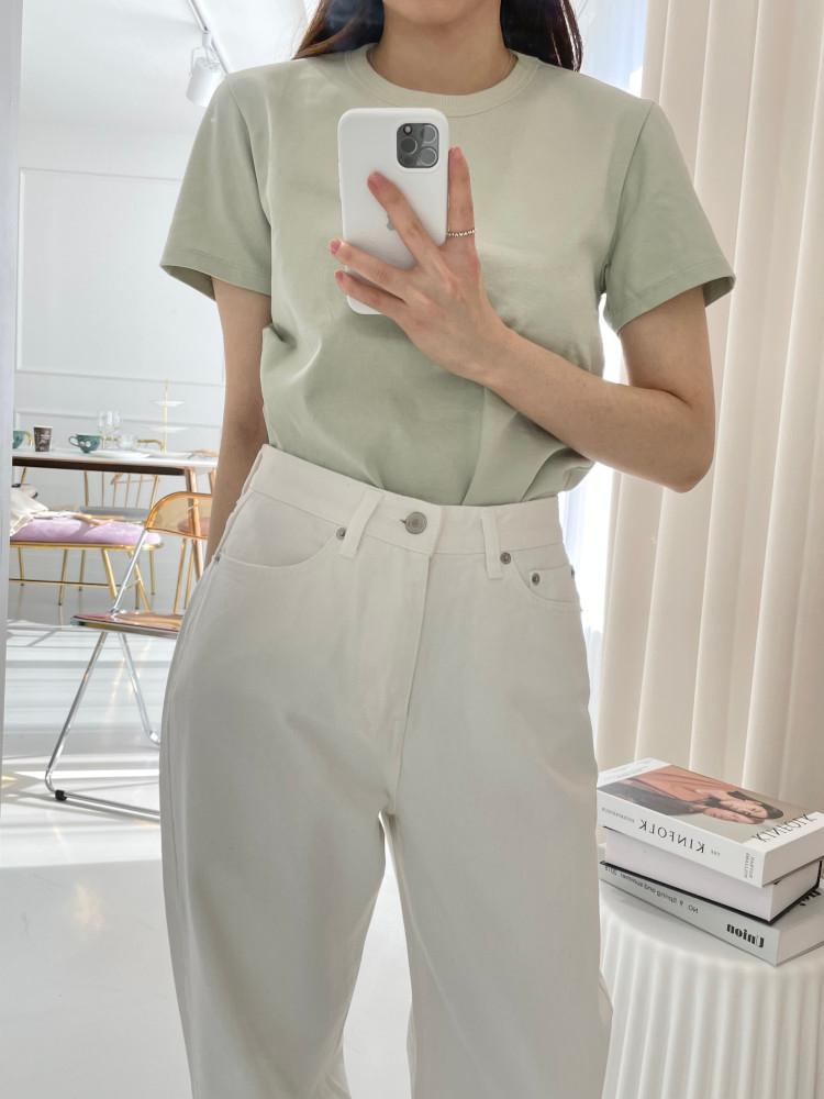 [실버당일]라운지 lounge 데일리 무지 라운드 기본 실켓 면 반팔 티셔츠 (7color)