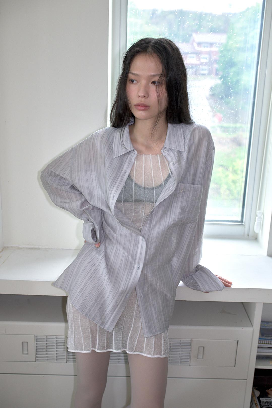 [5/29 PRE-ORDER] OVERSIZED TEXTURED SHIRT_GREY