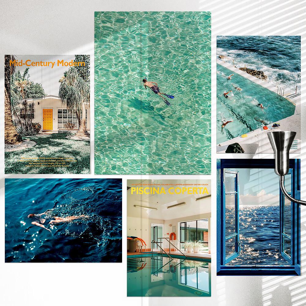 물그림 빈티지 창문 바다 패브릭 포스터 인테리어 액자 캔버스