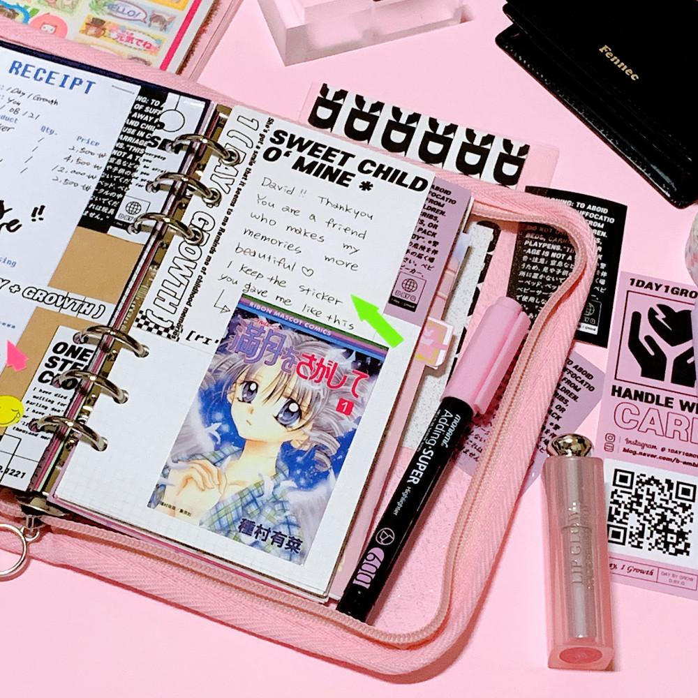 1일1성장 지퍼 파우치 다이어리 (베이비핑크) (1Day 1Growth)