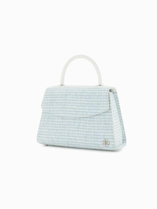 Grace Plie Tweed Middle Bag (Sky Blue)