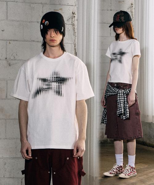 BLUR STAR TEE WHITE