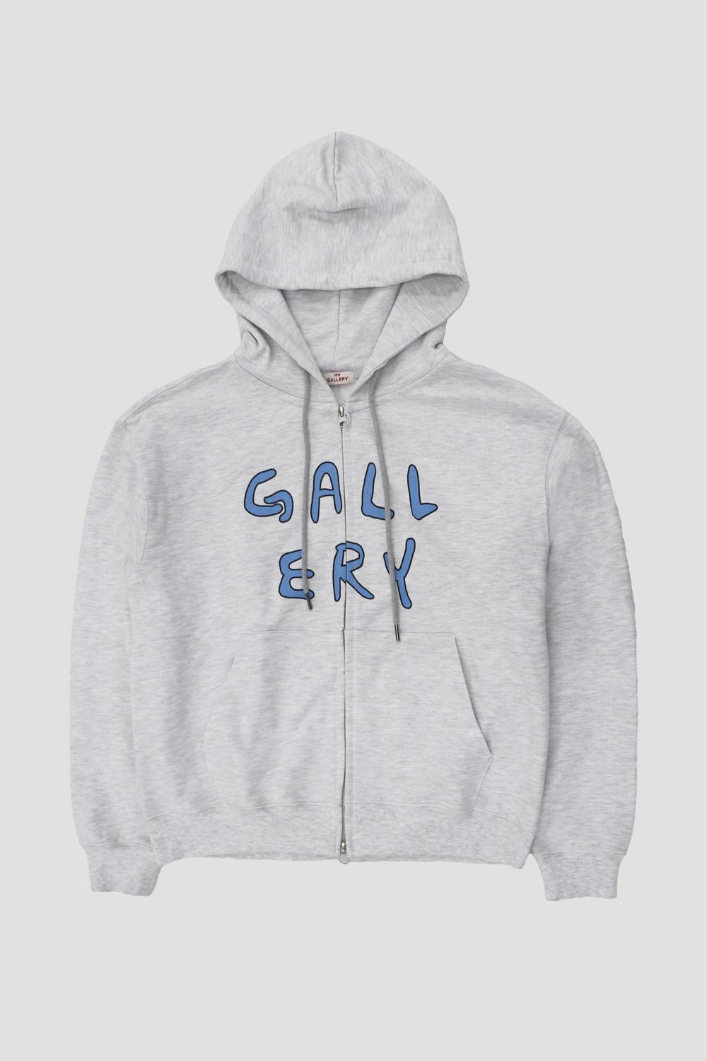 Gallery Logo Hoodie Zip-Up - Light Gray