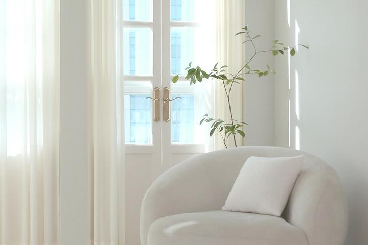 윈도우드레스 차르르 아이보리 쉬폰커튼