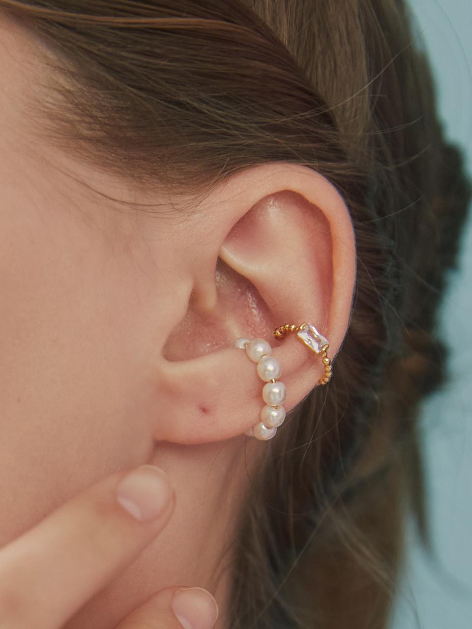 헤이 [태민, 에스파 닝닝 착용]pearl 3set ear-cuff 진주이어커프