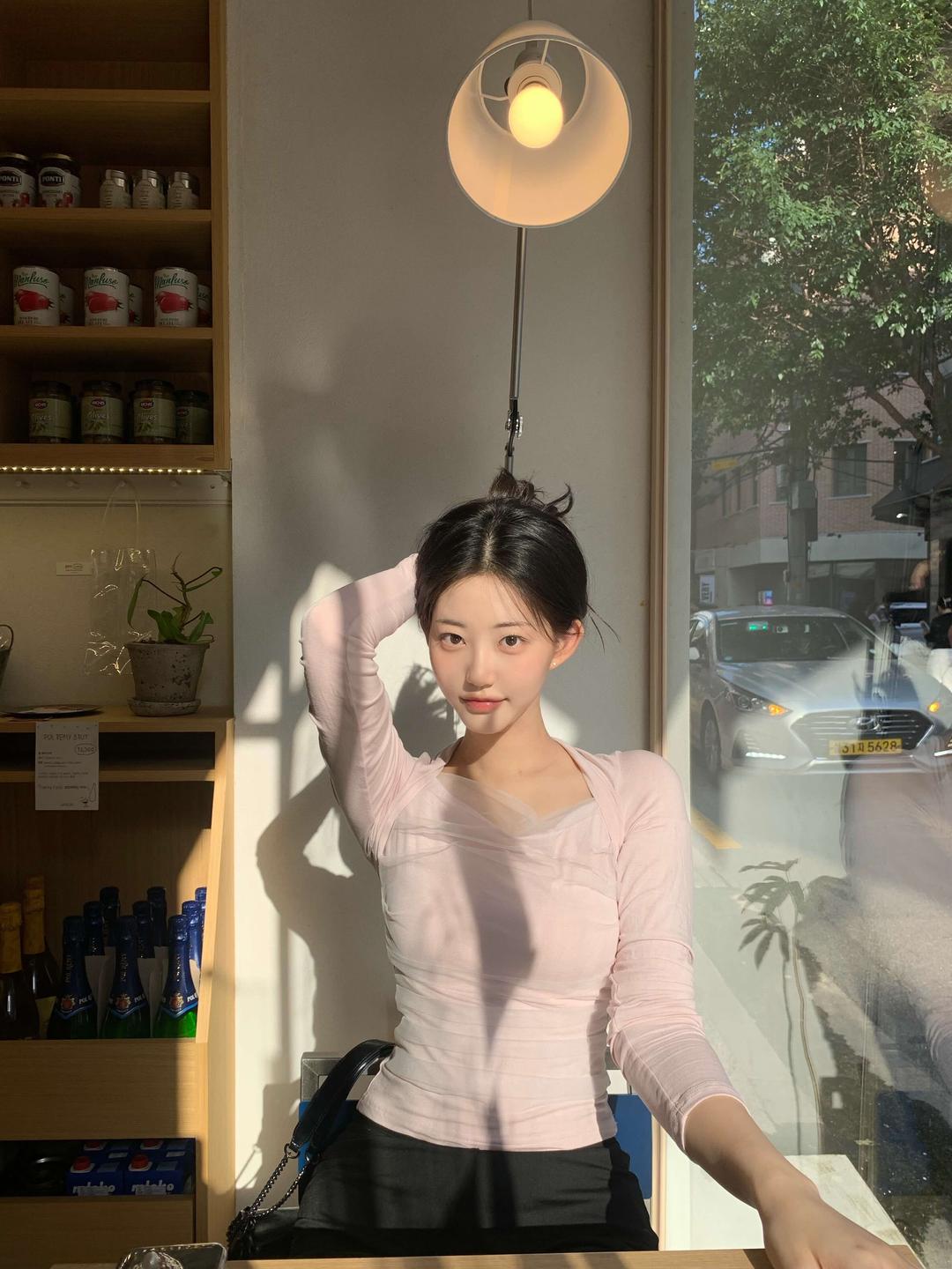 anne bolero long sleeve - baby pink