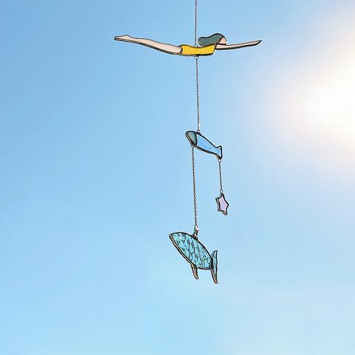 스테인드글라스 다이빙 모빌 썬캐쳐