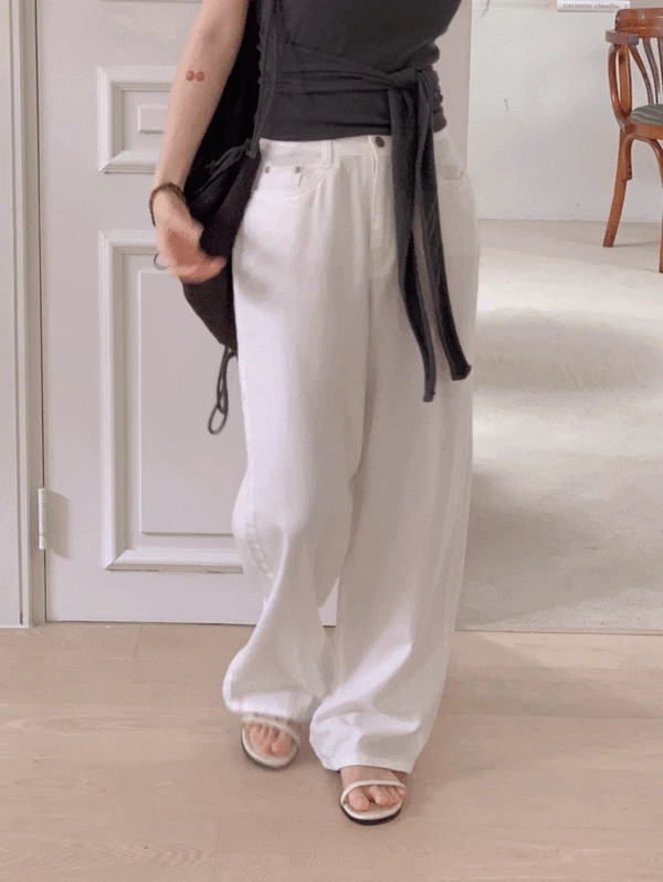 퓨어 와이드핏 린넨팬츠