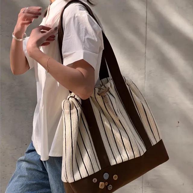 빈티지 스트라이프 숄더백