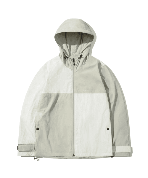 BLOCKED WINDBREAKER [BEIGE]
